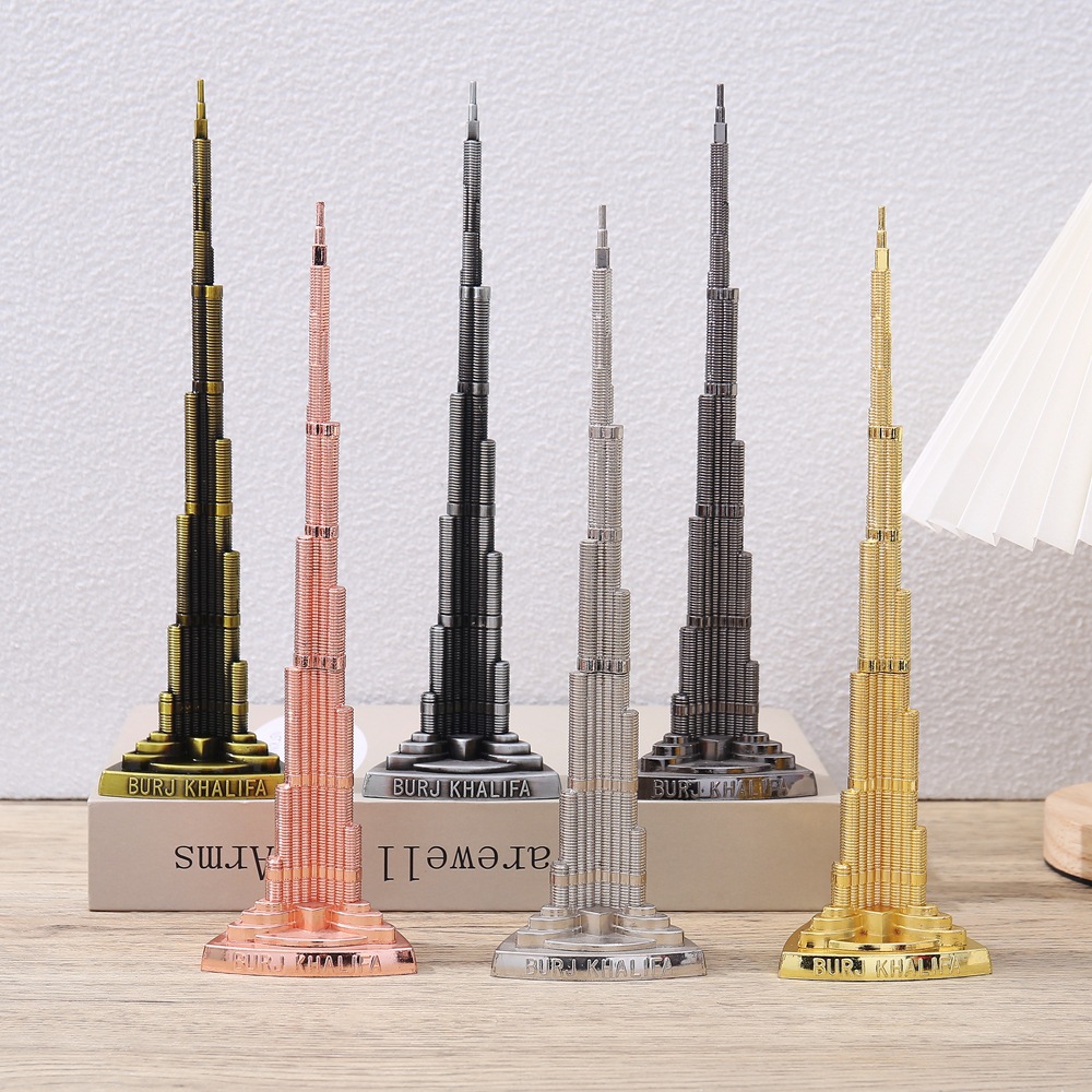 Home Office Dubai - 世界のランドマーク建築模型、ドバイ・ブルジュ・ハリファの装飾品、金属工芸品、家庭およびオフィスの装飾品