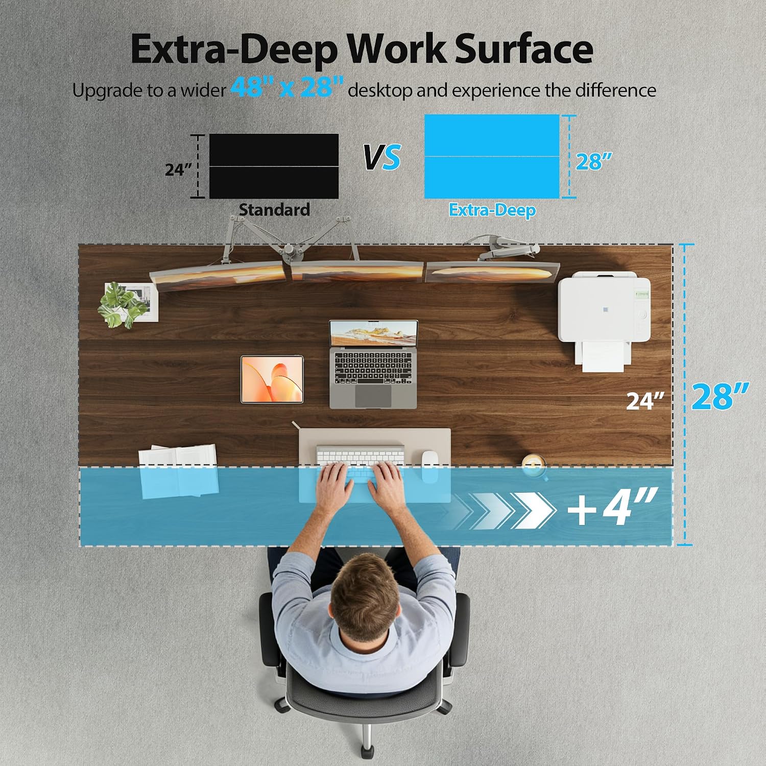 電動スタンディングデスク、55 x 28インチの高さ調節可能 - Home Office Work Table のレビューと価格