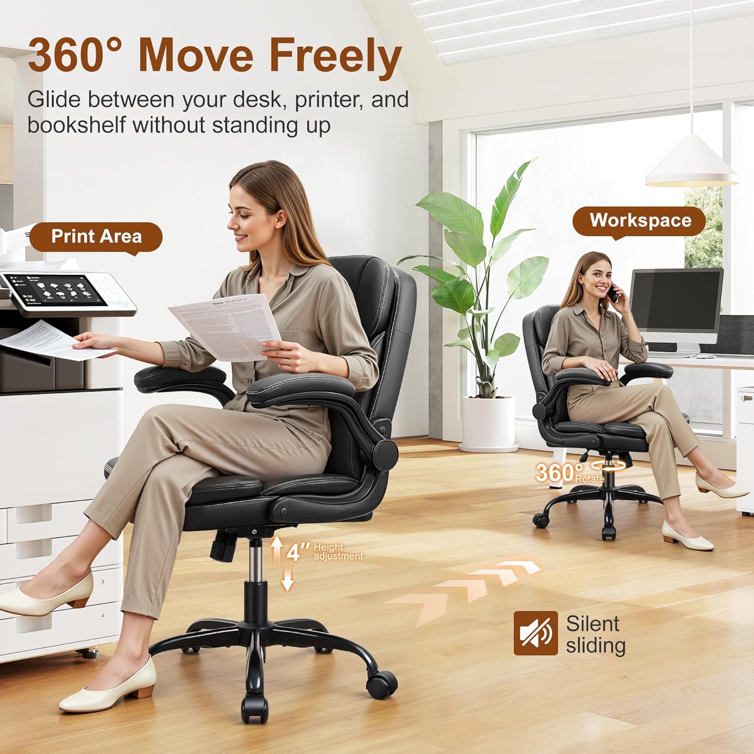 人間工学に基づいたオフィスチェア、二層クッション、フリップア - Ergonomic Office Chair のレビューと価格