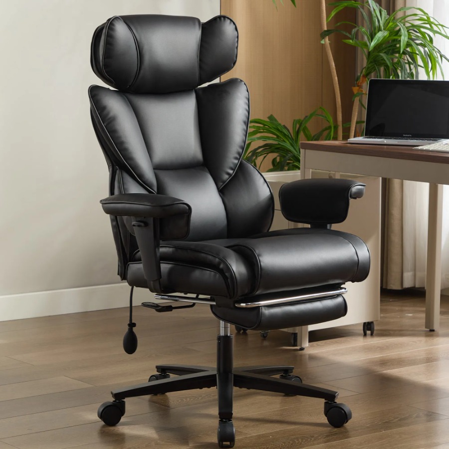 フットレストと腰部サポート付きのオフィスチェア。高さ調節可能 - Ergonomic Office Chair のレビューと価格