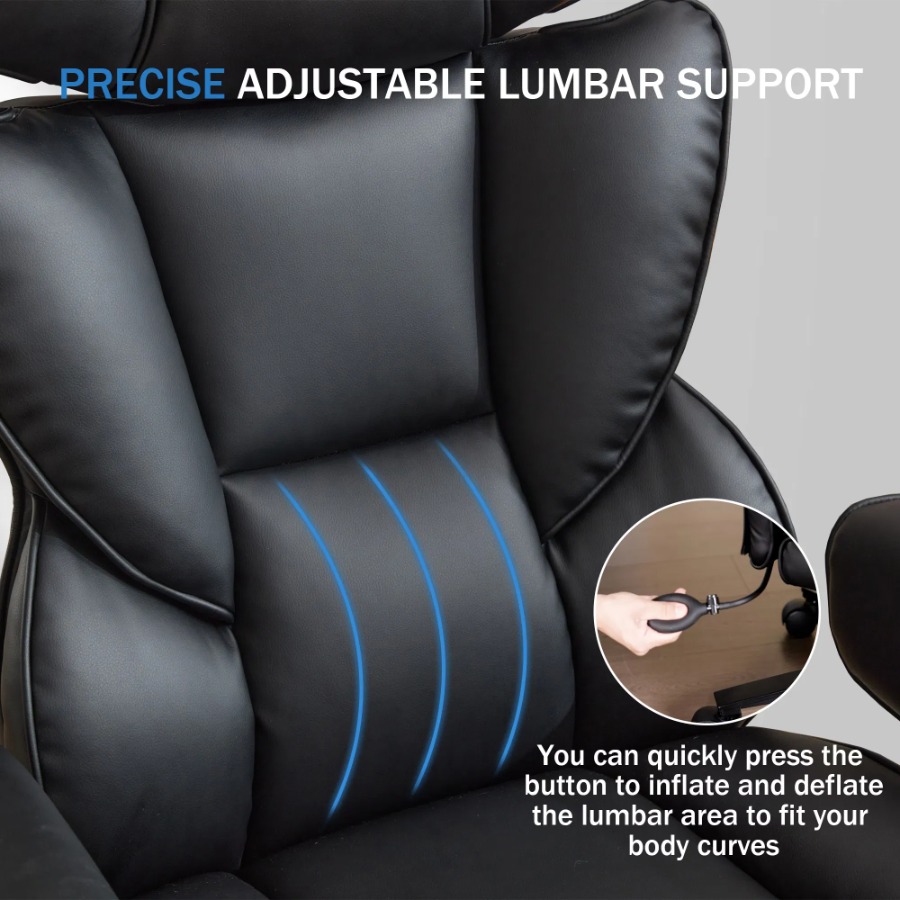 フットレストと腰部サポート付きのオフィスチェア。高さ調節可能 - Ergonomic Office Chair のレビューと価格